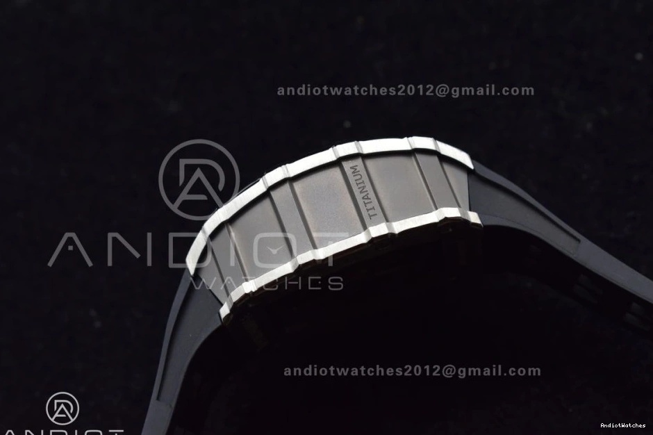 Chrono Strap V Edition Crystal Dial Black 1:1 KVF on Rubber RM011 Black SS 1025 Best Sophisticated A7750 0405